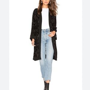 La Made Revolve Reign Kimono Cardigan/ Robe Small Black